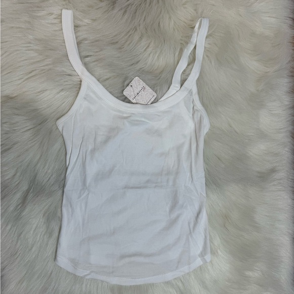 New Free People Alia Ribbed Tank Top Cami Optic White Essentials Layering - Picture 3 of 5